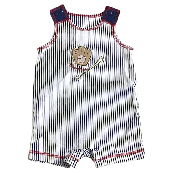 First Impressions Other - First Impressions Baby Baseball Romper‎ Retro Pinstripe 3–6M Cotton